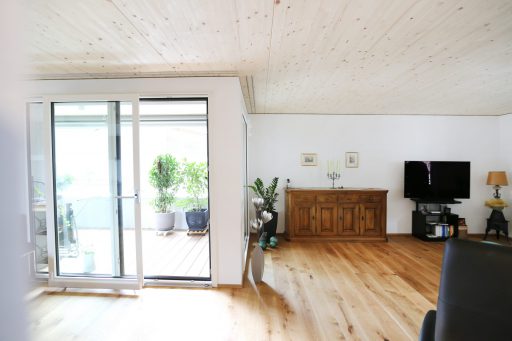 Holzbau Decke Wohnzimmer